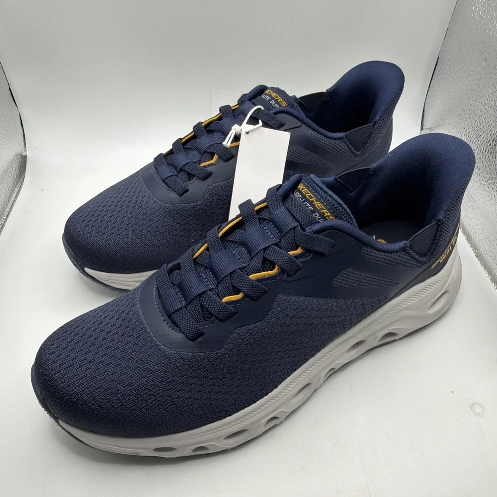 Skechers hands-free swift Fit men's Slip On Navy No Bending Shoe. Size 8 New